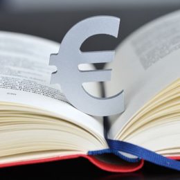 aufgeschlagenes Buch mit Euro-Symbol