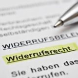 Widerrufsrecht gelb markiert und unterstrichen