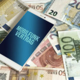 Handy auf Geldscheinen Mobilfunkvertrag