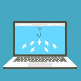 Click Baiting Symbol auf Laptop