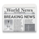 Fotolia_208527716: Illustration einer schwarz-weißen Tageszeitung mit der Aufschrift "Breaking News"