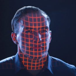 Fotolia_175330660: 3D Scan für biometrische Gesichtsscans