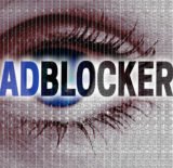 Fotolia_116705338: Nahaufnahme eines Auges mit dem Schriftzug "ADBLOCKER"