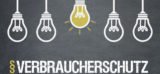 AdobeGlühbirnen hängen über dem Wort Verbraucherschutz