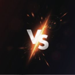 versus mit schwarzem Hintergrund und roten Funken