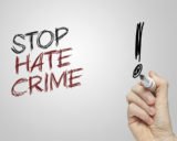 Stop Hate Crime in schwarzroter Schrift