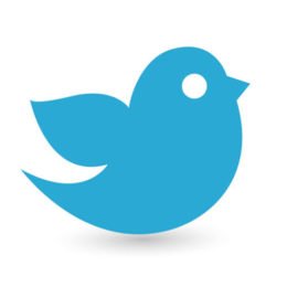 Twitter-Symbol vor weißem Hintergrund
