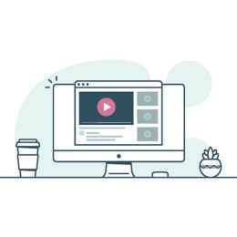 AdobeStock_247048641;247048641; Computer mit geöffneten Videoplayer.
