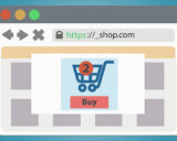 Ein Warenkorb eines Online-Shops wird auf einem Bildschirm angezeigt