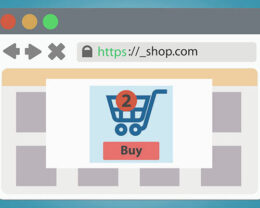 Ein Warenkorb eines Online-Shops wird auf einem Bildschirm angezeigt