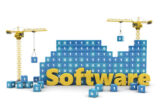 Zwei Kräne bauen eine Software