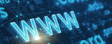 www-Schriftzug vor blauem Hintergrund