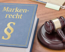Gesetzbuch mit Richterhammer - Markenrecht